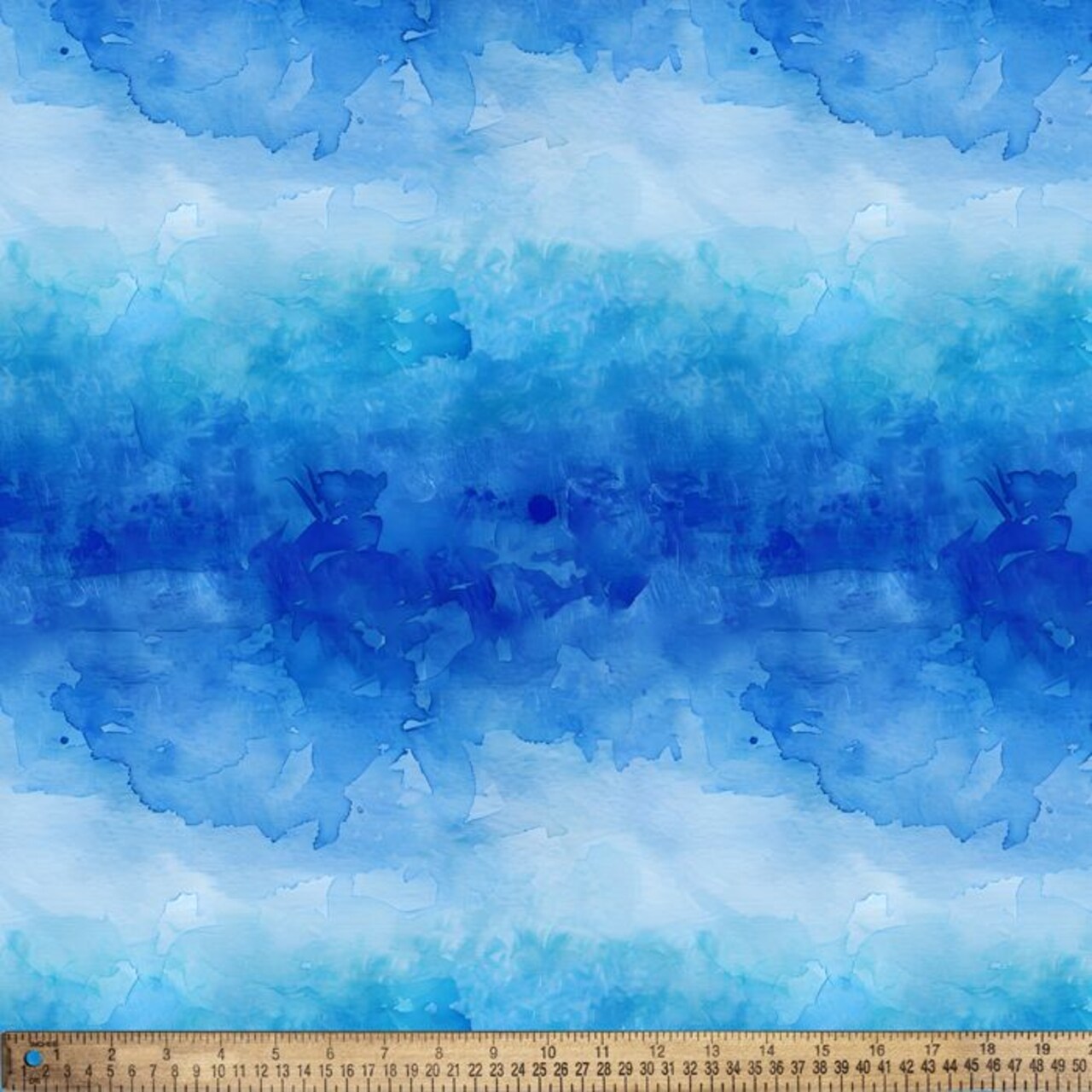 Blue Watercolor Anti-Pill Premium Fleece Fabric | By The Yard